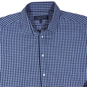 Rag‎ & Bone New York Mens Dress Shirt 16.5 Long Sleeve Gingham Check Button Down